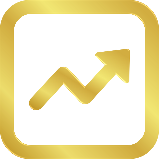 Golden Trending Up Icon